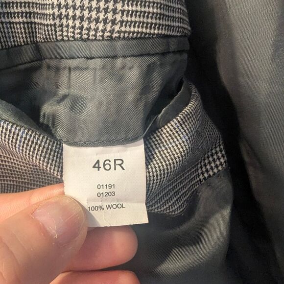 Jos. A. Bank Wool Gray Glen Plaid Suit Separates Jacket & Pants Formal Size 46R - Picture 8 of 16